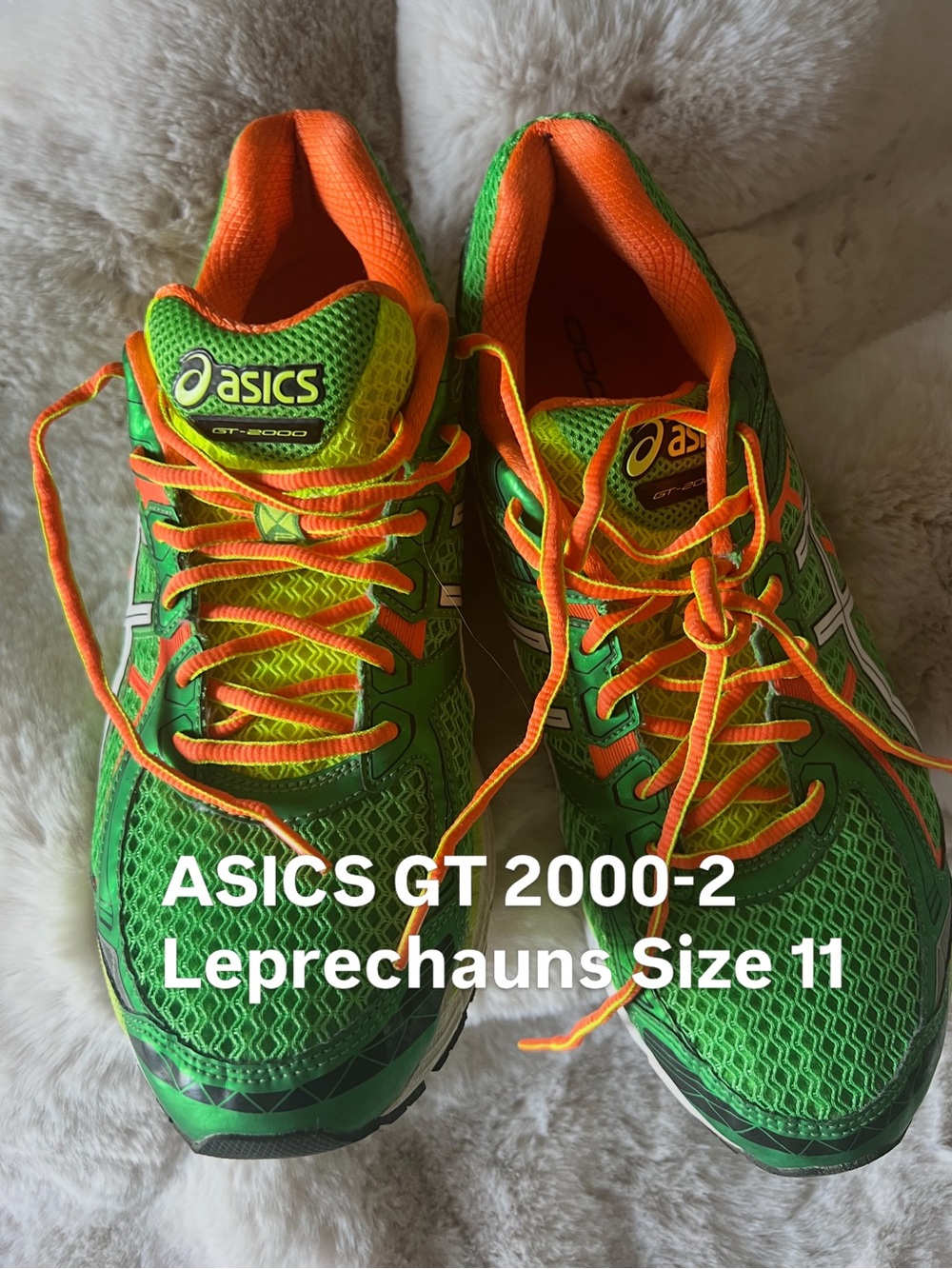 Men's ASICS GT-2000 2 “Leprechauns” Sneakers in Bright Green & Orange